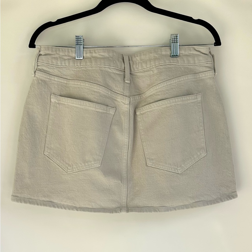 Abercrombie & Fitch Cream Mini Skirt Mid Rise Curve Love New w/ Tags 28 - Picture 7 of 9